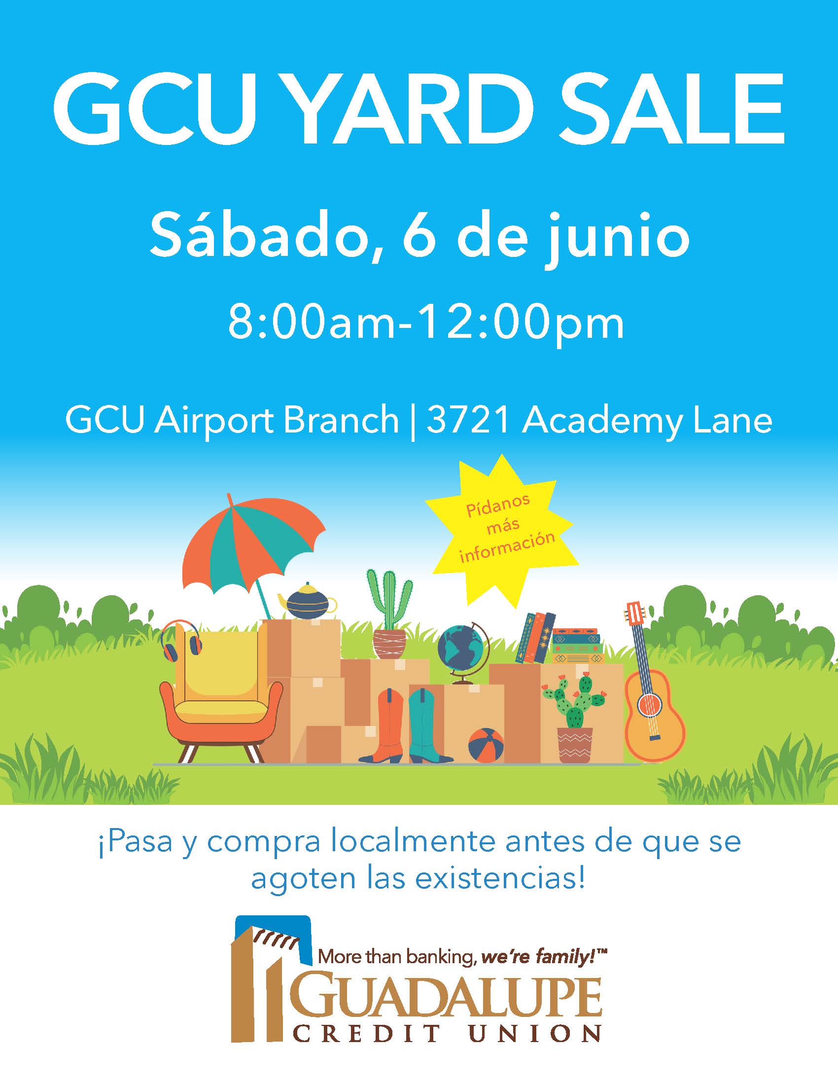 GCU Yard Sale - 6 de Junio 8:00AM-12:00PM